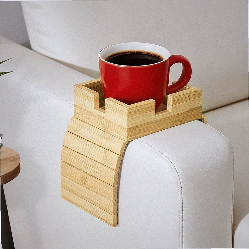 Couch Cup Holder – Non-Slip Armrest Tray for Recliner & Loveseat – Large Cadd...