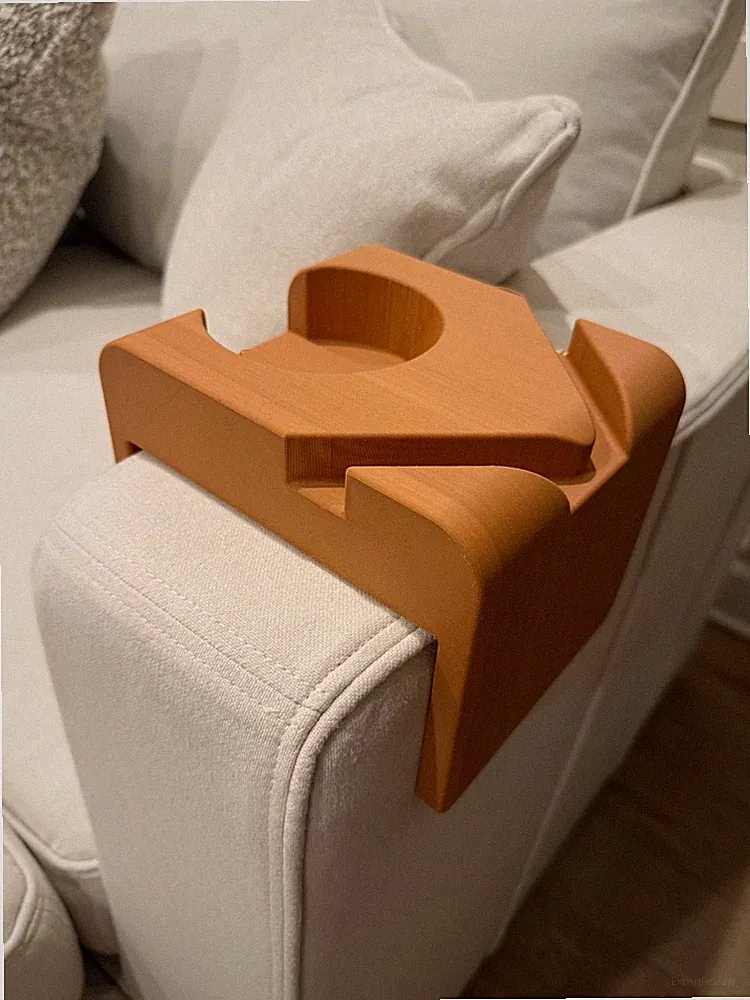 Custom Drink Holder for sectional couches | W/Cup Holder for 4 INCH Armrest
