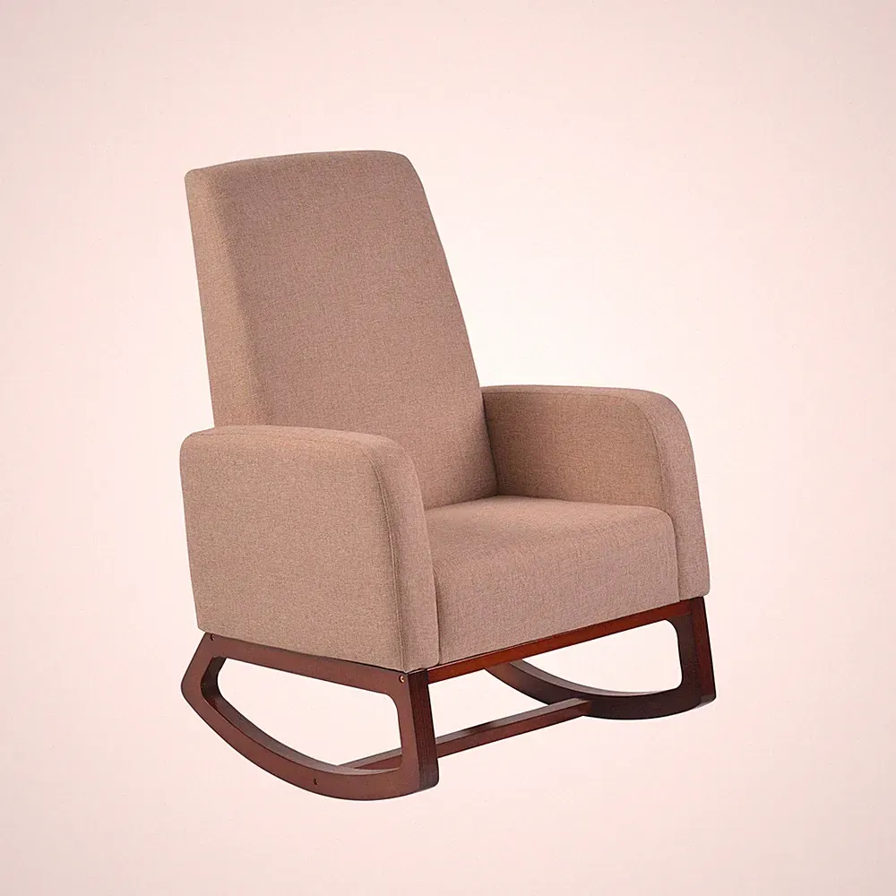 Home Deluxe Modern Solid Wood Rocking Chair with Padded seat and Arm