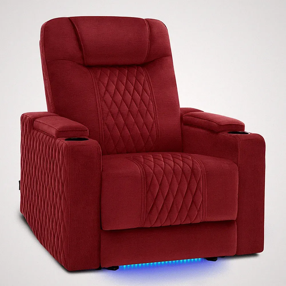 Lovupet Fabric Home Theater Seating, Power Recliner with Adjust Headrest HTS401