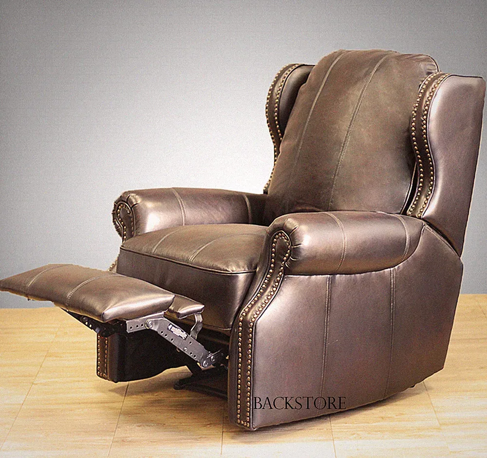New Barcalounger Bristol II Wall Hugger Leather Recliner Chair Stetson Bordeaux